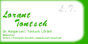 lorant tontsch business card